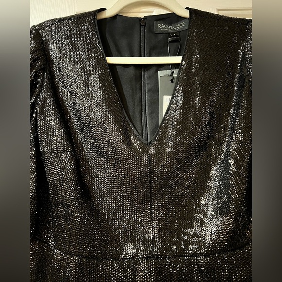 RACHEL ZOE Womens Sequin Clover Baby Doll Blouse, Style # F18T300, Size 2 NWT - Picture 11 of 13